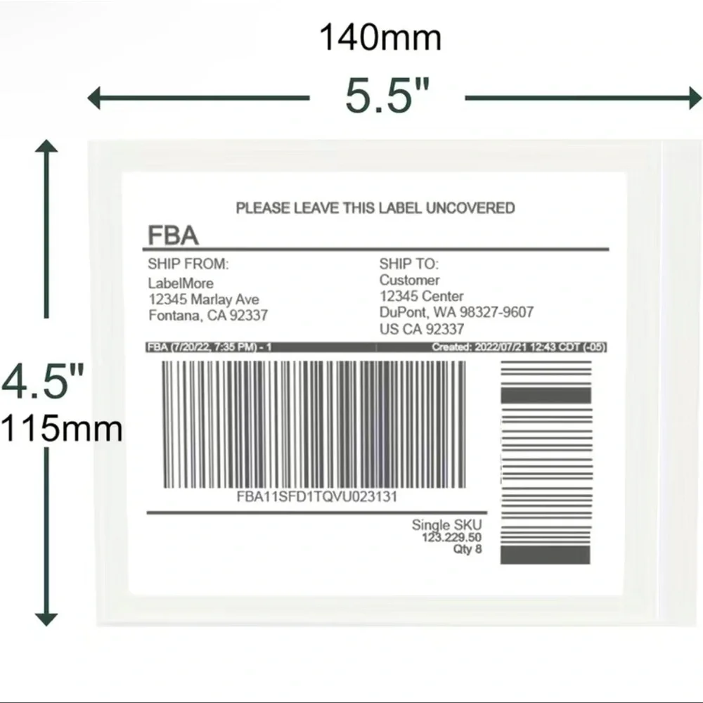 Label Protectors Self-adhesive Waterproof Shipping Label Sleeves 25 pcs